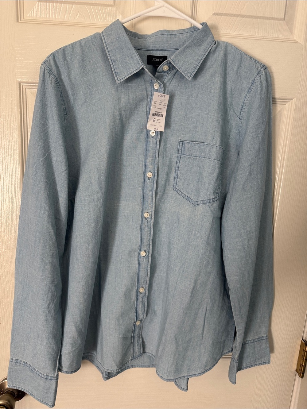 J. Crew Light Blue Men's Chambray Button-Down Shirt